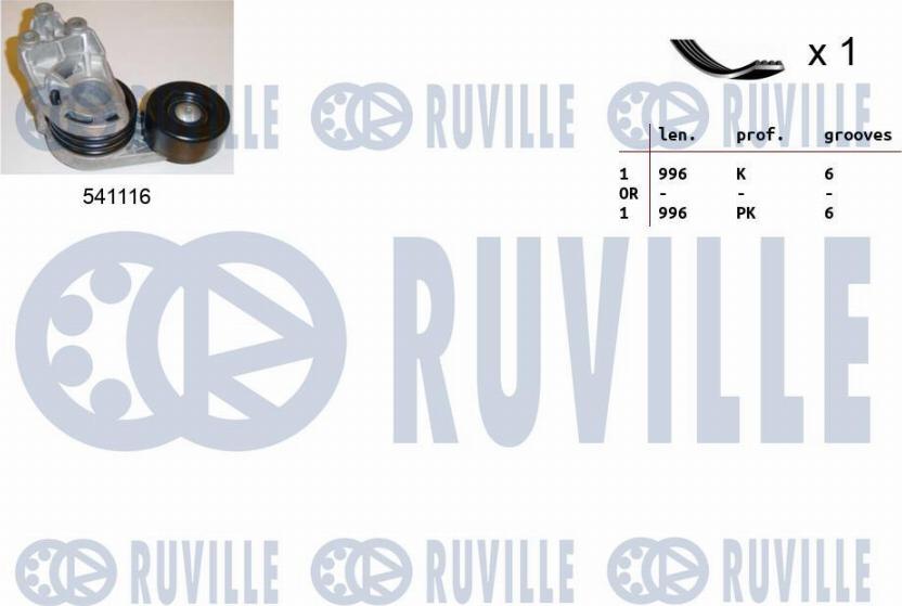 Ruville 570068 - Комплект пистов ремък vvparts.bg