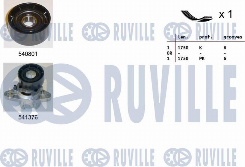 Ruville 570084 - Комплект пистов ремък vvparts.bg