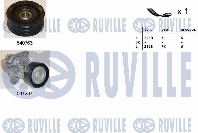 Ruville 570085 - Комплект пистов ремък vvparts.bg