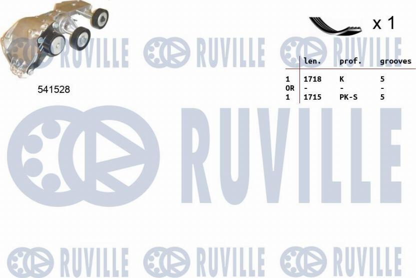 Ruville 570086 - Комплект пистов ремък vvparts.bg