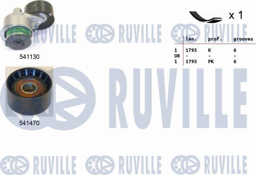 Ruville 570080 - Комплект пистов ремък vvparts.bg