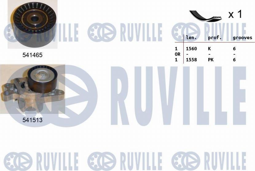 Ruville 570074 - Комплект пистов ремък vvparts.bg