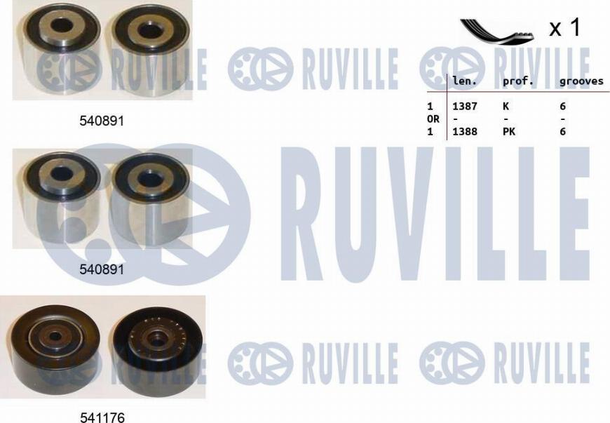 Ruville 570071 - Комплект пистов ремък vvparts.bg