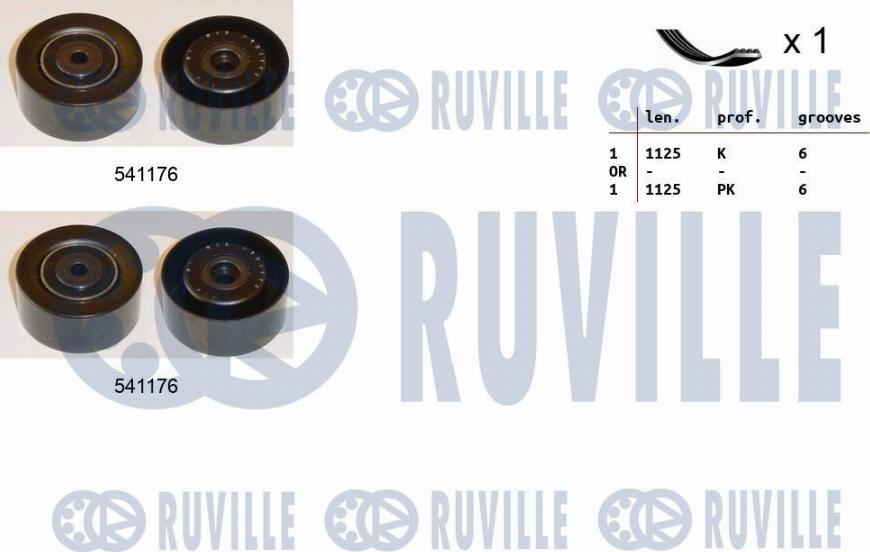 Ruville 570072 - Комплект пистов ремък vvparts.bg