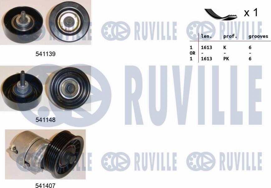 Ruville 570140 - Комплект пистов ремък vvparts.bg