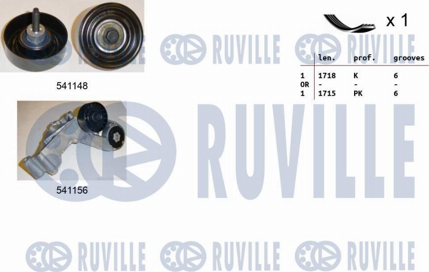 Ruville 570143 - Комплект пистов ремък vvparts.bg