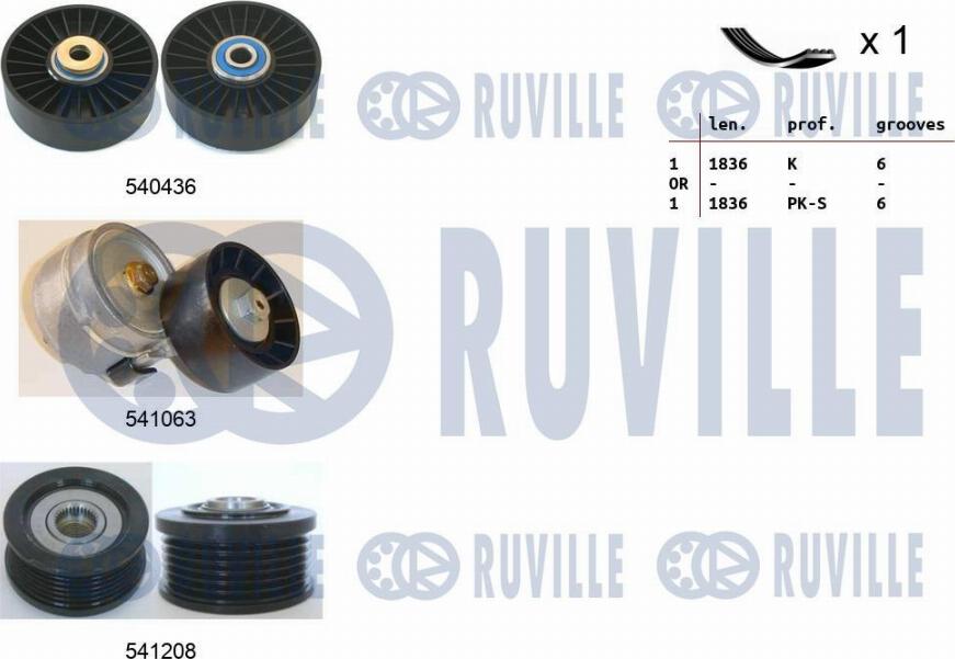 Ruville 570159 - Комплект пистов ремък vvparts.bg