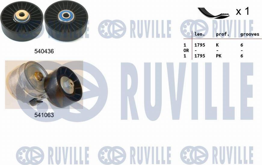 Ruville 570152 - Комплект пистов ремък vvparts.bg