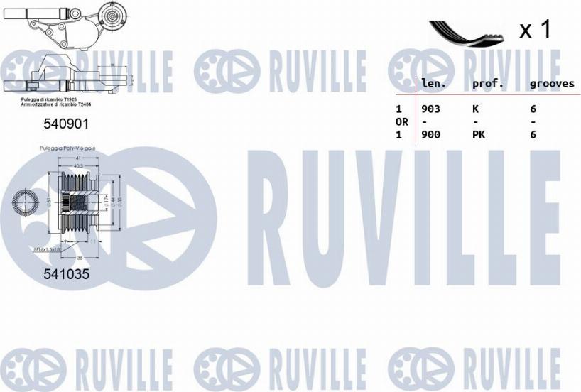 Ruville 570165 - Комплект пистов ремък vvparts.bg