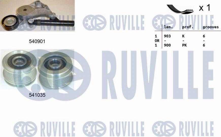 Ruville 570165 - Комплект пистов ремък vvparts.bg