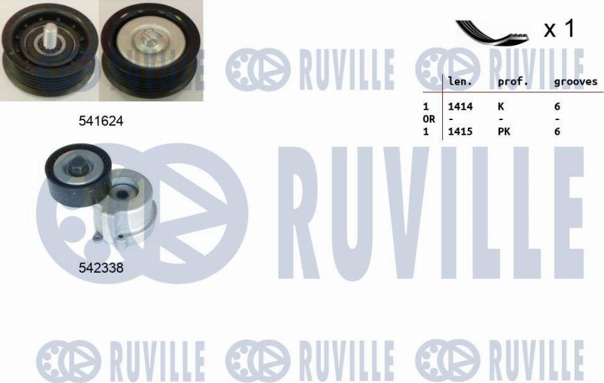 Ruville 570161 - Комплект пистов ремък vvparts.bg