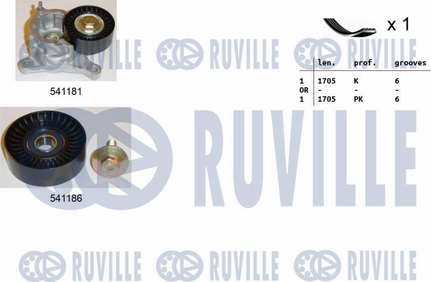 Ruville 570104 - Комплект пистов ремък vvparts.bg