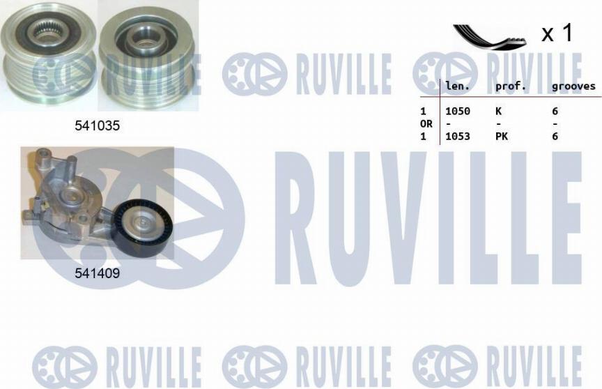 Ruville 570102 - Комплект пистов ремък vvparts.bg