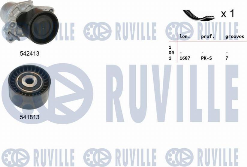 Ruville 570189 - Комплект пистов ремък vvparts.bg