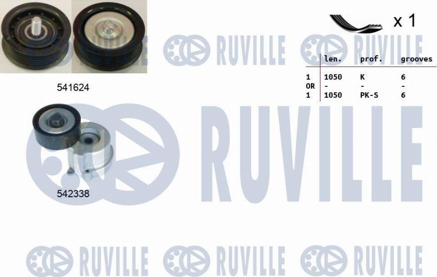 Ruville 570184 - Комплект пистов ремък vvparts.bg