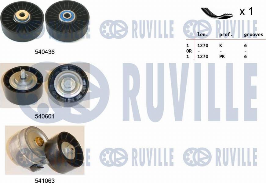 Ruville 570180 - Комплект пистов ремък vvparts.bg