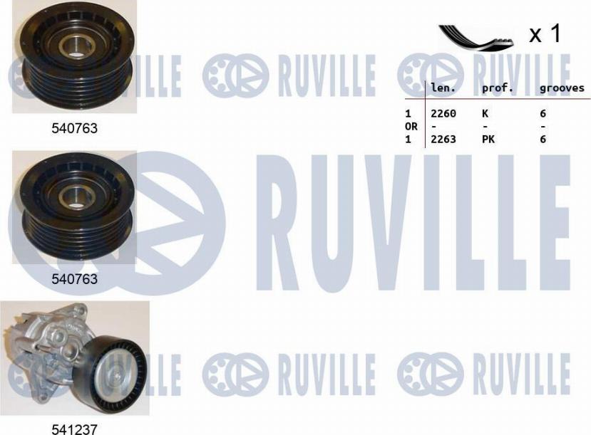 Ruville 570183 - Комплект пистов ремък vvparts.bg