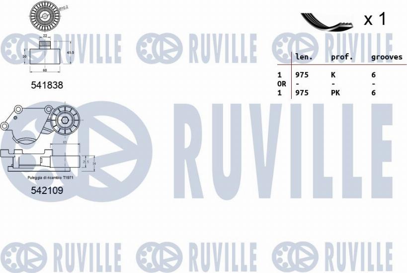 Ruville 570187 - Комплект пистов ремък vvparts.bg