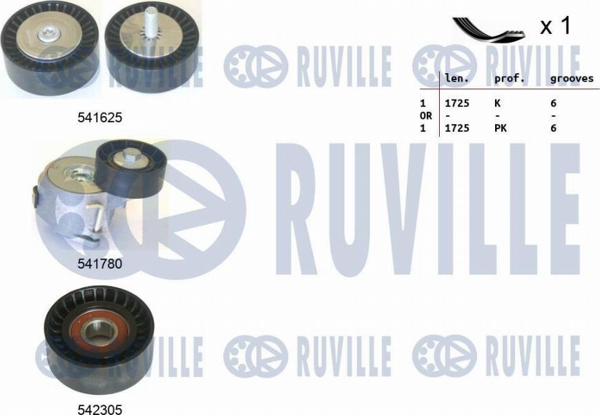 Ruville 570174 - Комплект пистов ремък vvparts.bg