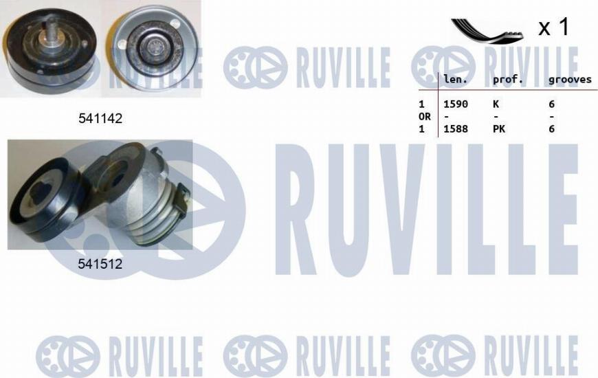 Ruville 570170 - Комплект пистов ремък vvparts.bg