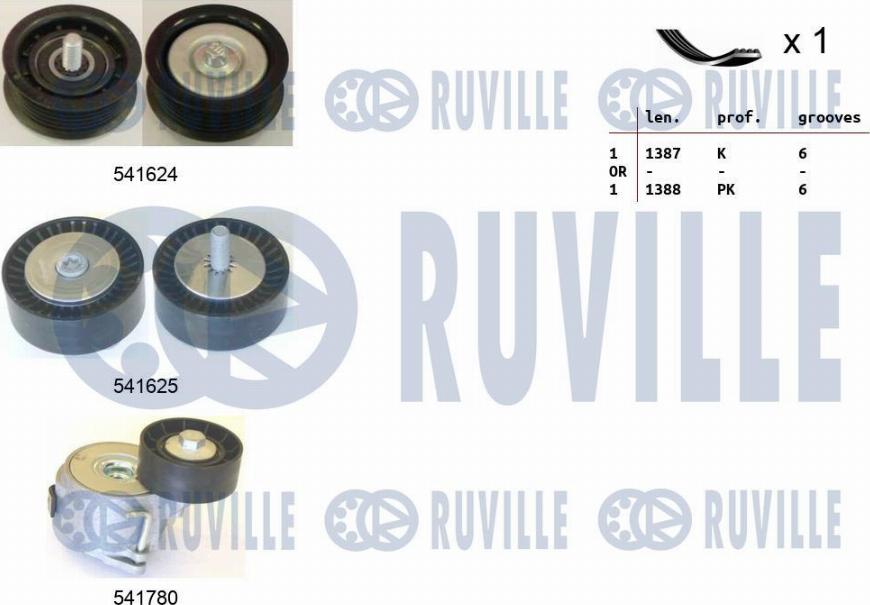 Ruville 570171 - Комплект пистов ремък vvparts.bg