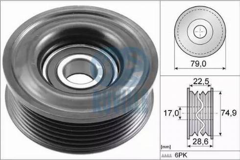 Ruville 57082 - Паразитна / водеща ролка, пистов ремък vvparts.bg