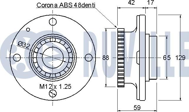 Ruville 220946 - Комплект колесен лагер vvparts.bg