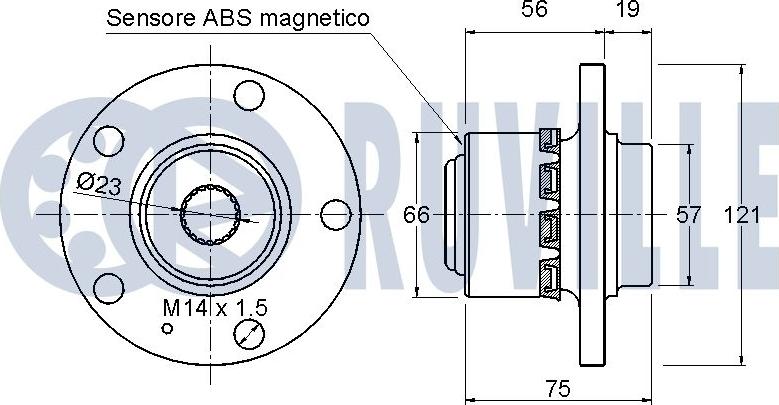 Ruville 221433 - Комплект колесен лагер vvparts.bg