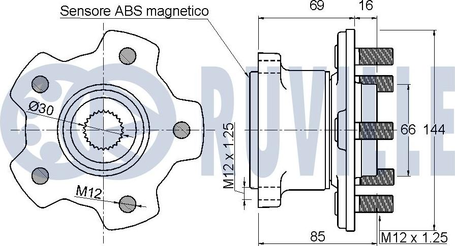 Ruville 221475 - Комплект колесен лагер vvparts.bg