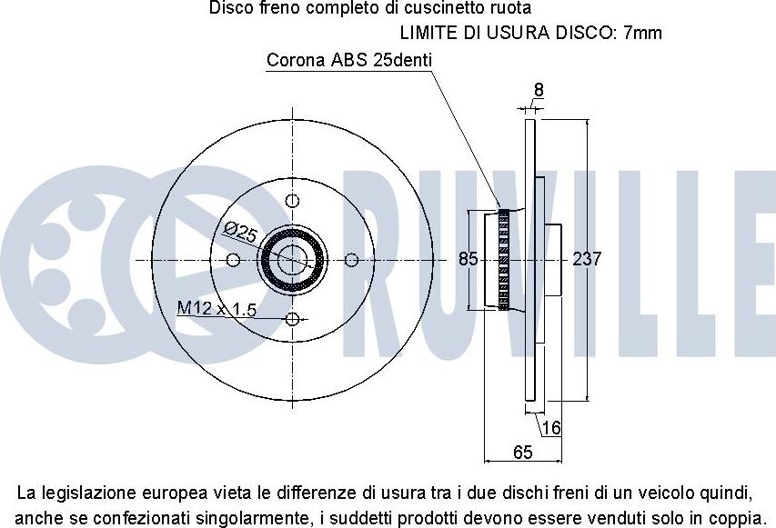 Ruville 221540 - Спирачен диск vvparts.bg