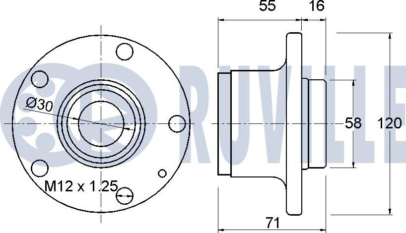 Ruville 221560 - Комплект колесен лагер vvparts.bg