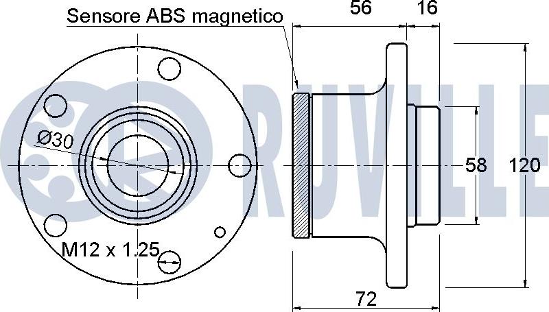 Ruville 221561 - Комплект колесен лагер vvparts.bg