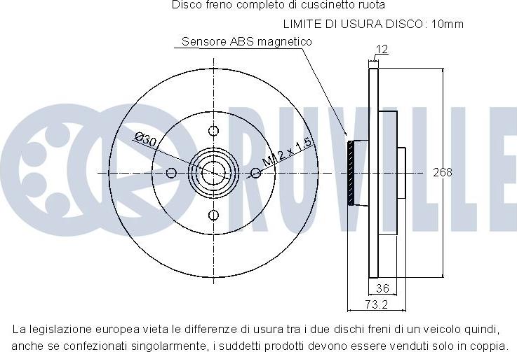 Ruville 221600 - Спирачен диск vvparts.bg