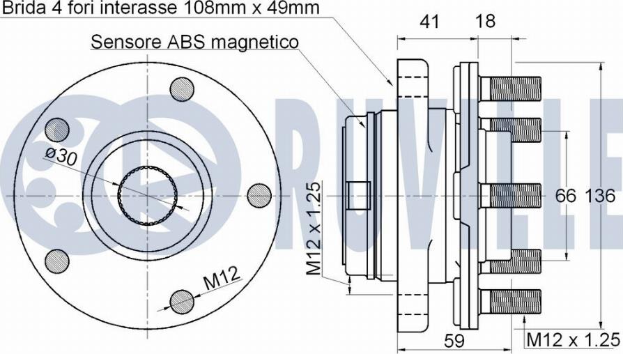 Ruville 221843 - Комплект колесен лагер vvparts.bg