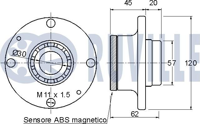 Ruville 221266 - Комплект колесен лагер vvparts.bg