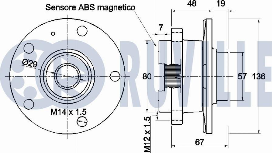 Ruville 221709 - Комплект колесен лагер vvparts.bg