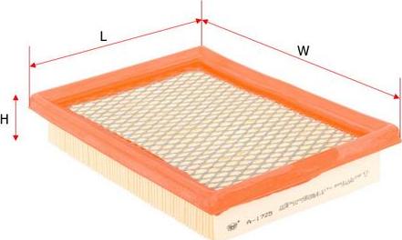 SAKURA Automotive A-1725 - Въздушен филтър vvparts.bg