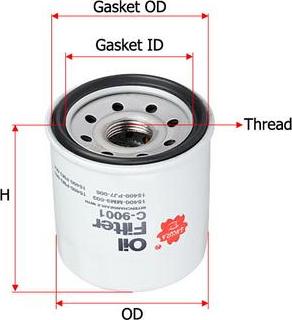 SAKURA Automotive C-9001 - Маслен филтър vvparts.bg