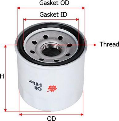 SAKURA Automotive C-9002 - Маслен филтър vvparts.bg