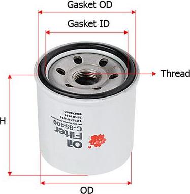 SAKURA Automotive C-65400 - Маслен филтър vvparts.bg