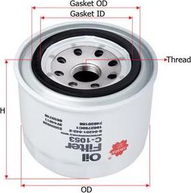 SAKURA Automotive C-1053 - Маслен филтър vvparts.bg