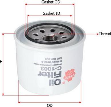 SAKURA Automotive C-1003 - Маслен филтър vvparts.bg