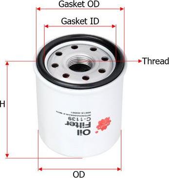 SAKURA Automotive C-1139 - Маслен филтър vvparts.bg