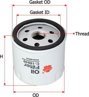 SAKURA Automotive C-18640 - Маслен филтър vvparts.bg