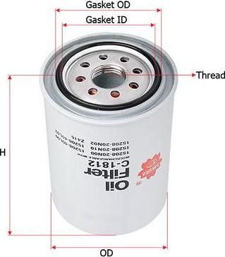 SAKURA Automotive C-1812 - Маслен филтър vvparts.bg