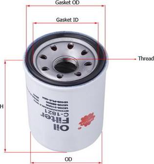 SAKURA Automotive C-1821 - Маслен филтър vvparts.bg