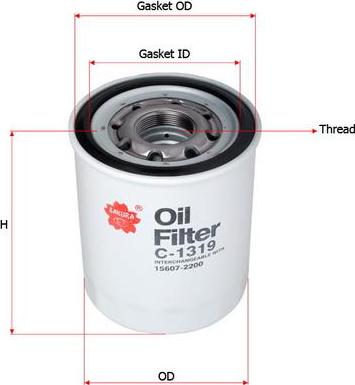 SAKURA Automotive C-1319 - Маслен филтър vvparts.bg