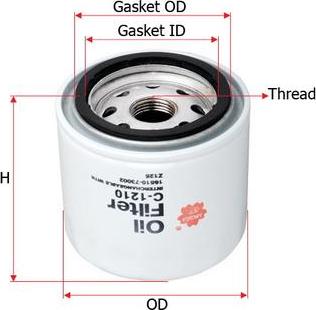 SAKURA Automotive C-1210 - Маслен филтър vvparts.bg