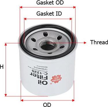 SAKURA Automotive C-1220 - Маслен филтър vvparts.bg