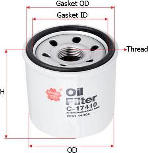 SAKURA Automotive C-17410 - Маслен филтър vvparts.bg